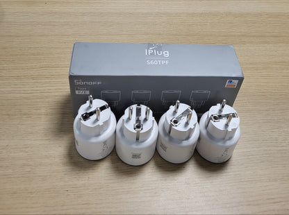 270112 - Prizë WiFi SONOFF S60TPF 16A 4000W me Matje Rryme, Prizë Inteligjente, Pako me 4, Mbrojtje nga Mbingarkesa, Kontroll Zëri, E pajtueshme me Alexa/Google Home (WiFi 2.4G)