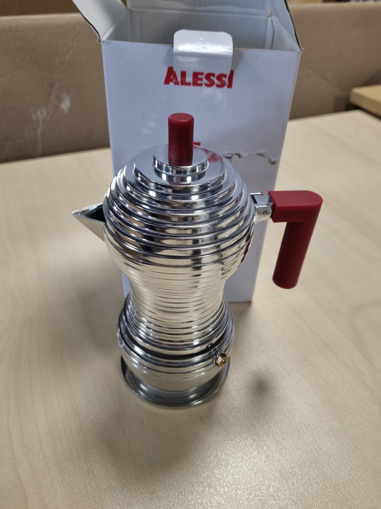 231183 - ALESI MDL02/3 R Aparat kafeje për espresso me dorezë/kapsulë, alumini i derdhur/poliamid, i kuq