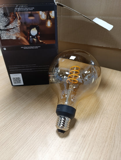 226214 - PHILIPS HUE White Ambiance E27 Filament Large Globe (550 lm), llambë LED me errësim, 1 pako