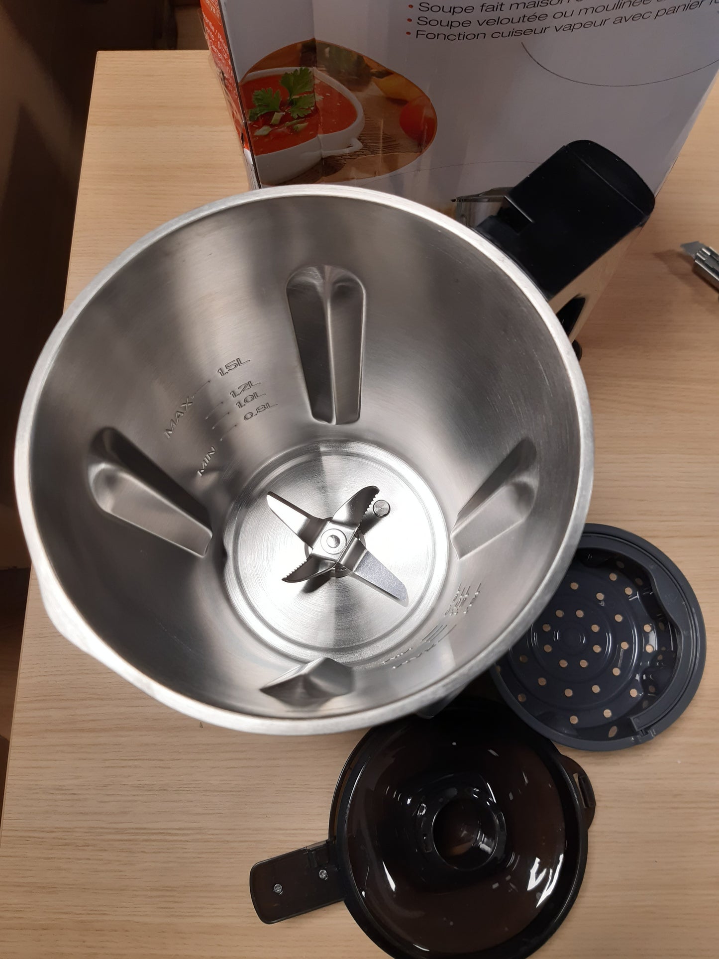 166731 - SENYA Blender i Ngrohtë – Përgatitës Supe 1.5L, 5 Programe: Krem Sou, Supë Trashë, Smoothie, Komposto, Materiali i Çelikut Inoks, me Fikje Automatike dhe Pastrim të Lehtë, i Zi