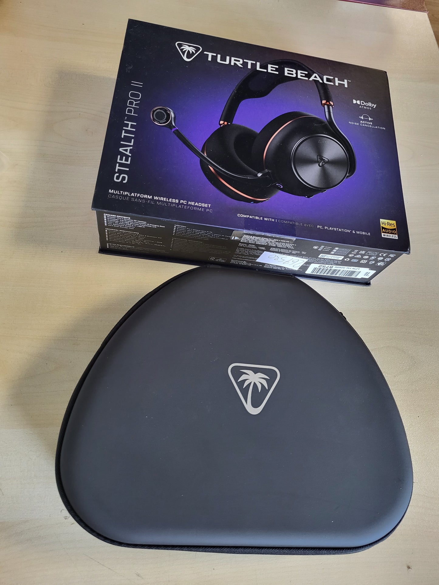 267530 - TURTLE BEACH Kufje pa tel Stealth Pro II të zeza për PC, PS5 dhe PS4, audio pa tel të çertifikuar me rezolucion të lartë, tingull hapësinor Dolby Atmos, izolim aktiv të zhurmës, CrossPlay 2.00