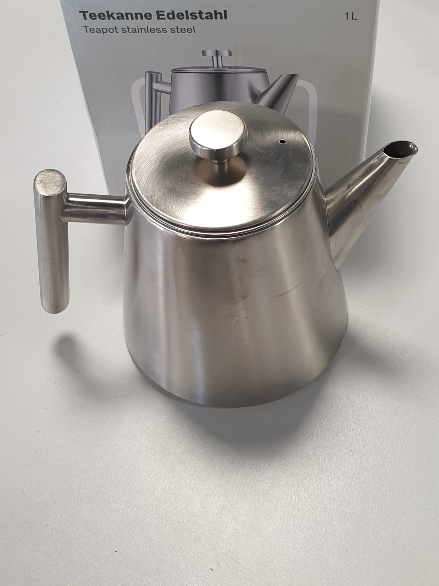 226509 - SILBERTHALI Çajnik me Infuzues (1L) Ngjyrë Argjendi - Çeliku Inoks - Çajnik me Dy Mure dhe Kapak - Mban Çajin të Ngrohtë për Kohë të Gjatë