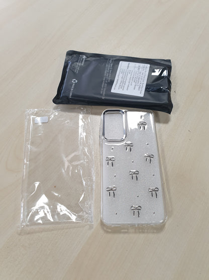 190101 - RINGCASE Mbrojtëse Transparente për Samsung Galaxy A15, e Bërë nga TPU e Butë, me Hark 3D Kristali, Rezistente ndaj Goditjeve, Për Gra dhe Vajza