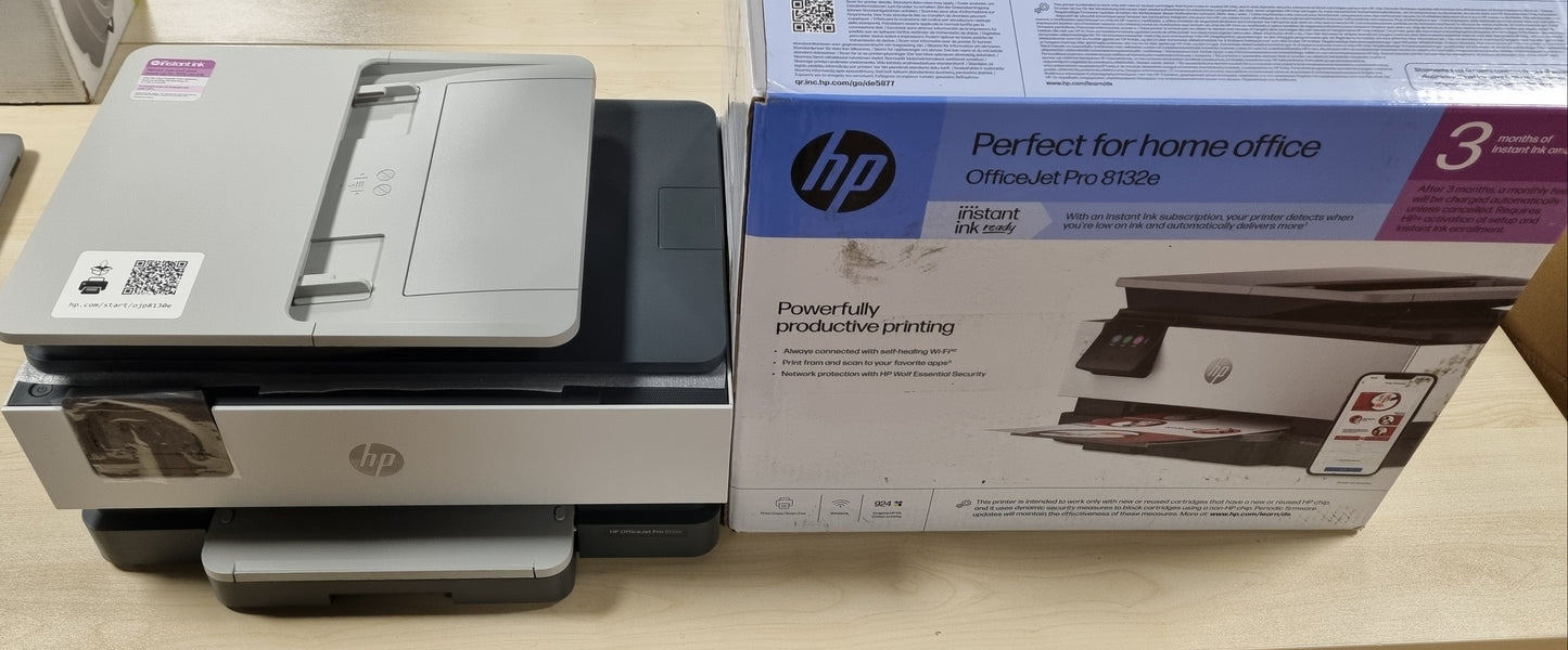 126110 - HP OFFICEJET PRO 8132e 40Q45B, Printer Multifunksional A4 me Ngjyra, Printim Automatik Bilateral, 20 faqe/min, Wi-Fi, 3 Muaj Bojë Falas, Gri