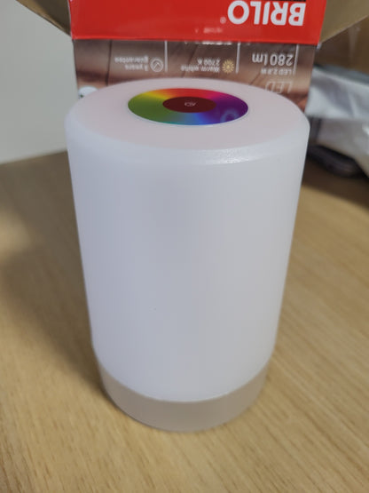 223227 - BRILONER Llambë Tavoline LED pa Tel IP44 RGBW, Ndriçim i Rregullueshëm, 9x13 cm, Bezhë Mat