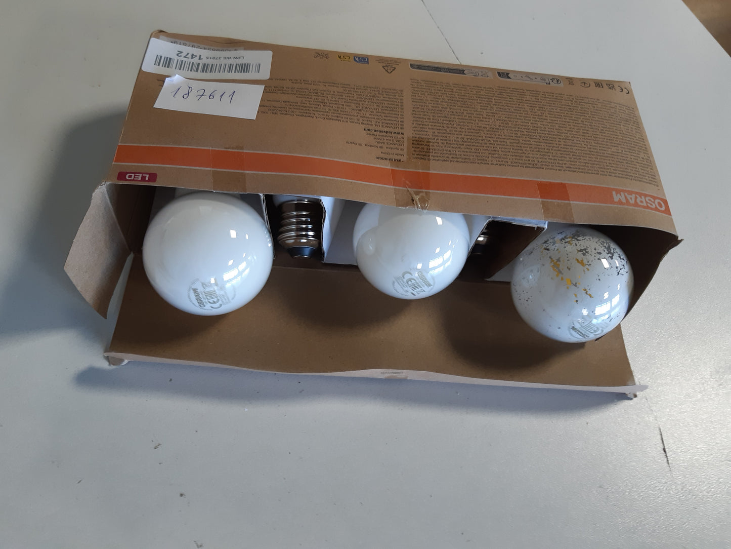 187611 - OSRAM LED Llampa, me Efikasitet Energjie të lartë Klasa A, Pako 5 Copë, 100W, e Bardhë e Ngrohtë (2700K), E27, Xham Mat