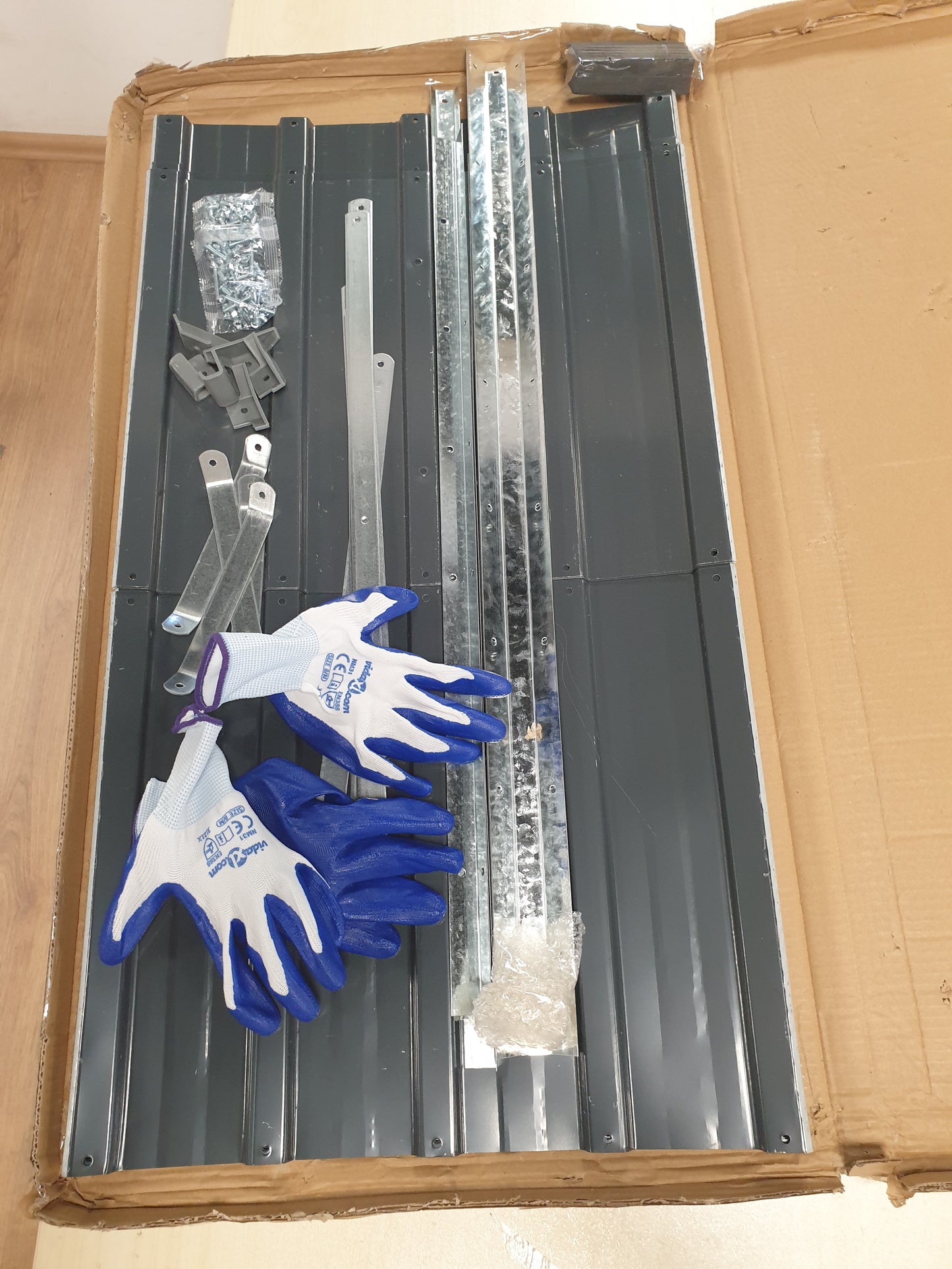 244449 - vidaXL Shtretër i Ngritur për Kopsht, Çelik i Galvanizuar 160x80x45, Gri