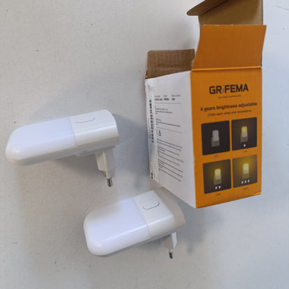 224499 - GRIFEMA GD101-2 Dritë nate për fëmijë [2 copë] me 3 nivele ndriçimi të rregullueshme, sensor drite, 2700K e bardhë e ngrohtë