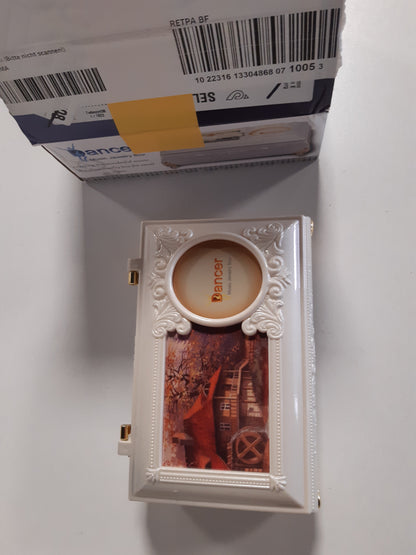 206464 - WSAMJIN - Kuti Muzikore Balerinë, Vintage, për Unaza, Byzylykë, Vathë, me Melodi dhe Pasqyrë, Ngjyra E Bardhë Perle