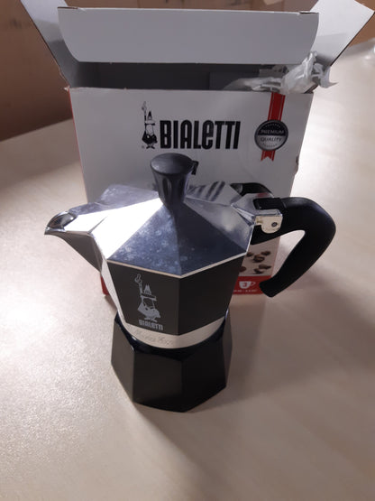 175688 - BIALETTI - Moka Express: Makina e Espressos, për të Gjitha Burimet e Nxehtësisë, Kapaciteti 130ml për 3 Gota, Alumin, e Zi