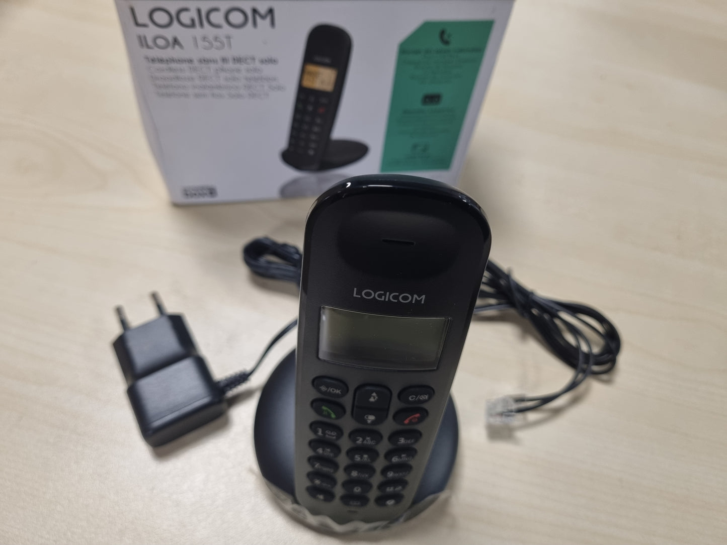 266688 - LOGICOM Telefon fiks pa tel ILOA 155T, sekretari telefoni/regjistrues, analogë dhe DECT, i zi