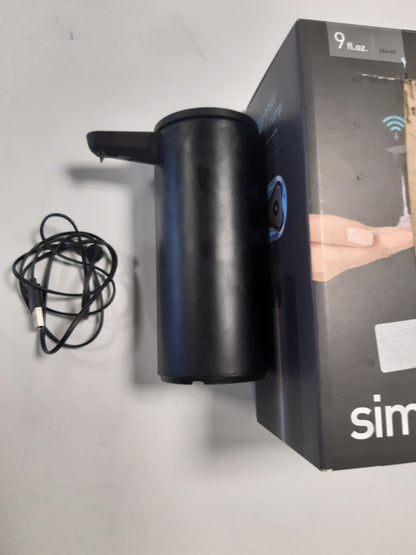 250089 - SIMPLEHUMAN Dispenser me sensor 266ml, Dispenser automatik i sapunit të lëngshëm i rikarikueshëm, Dozë e ndryshueshme, Valvul pa pika, IP67 i papërshkueshëm nga uji, i zi mat, ST1084