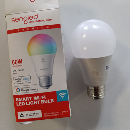 197671 - SENGLED Llambë Inteligjente LED, E27, E Pajtueshme me Matter dhe Alexa, Shumëngjyrëshe, 60W, 800 LM, Çiftëzim i Menjëhershëm, në Frekuencë 2.4GHz, Wi-Fi, Pako Prej 1