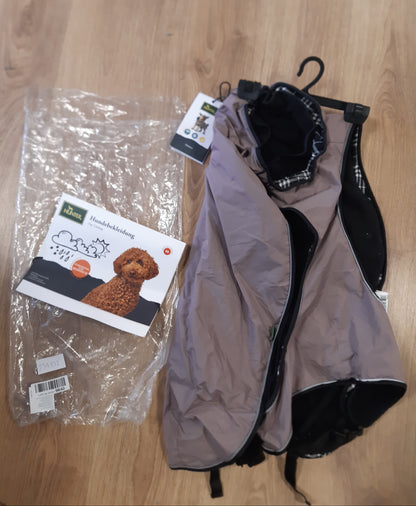 231132 - HUNTER Xhaketë për qen Uppsala, ngjyra: rozë antike, dizajn 2-në-1, rreshtim të brendshëm të lëvizshëm, rezistent ndaj ujit, tuba reflektues, bark i mbyllur, përshtatje optimale, madhësia: 60