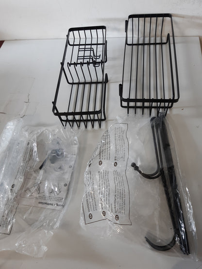 261288 - COSYLAND Raft dushi mbi derë, rezistent ndaj ndryshkut prej çeliku inox SUS304, për dhomë gjumi, tualet, vaskë dhe kuzhinë, i zi