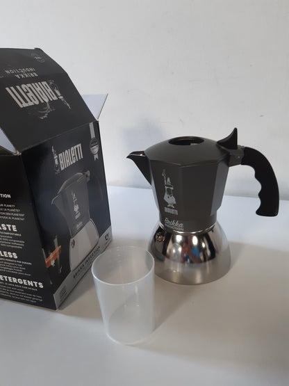 250261 - BIALETTI Makinë kafeje me induksion Brikka, 4 filxhanë (170 ml), dizajn elegant, ngjyrë argjendi