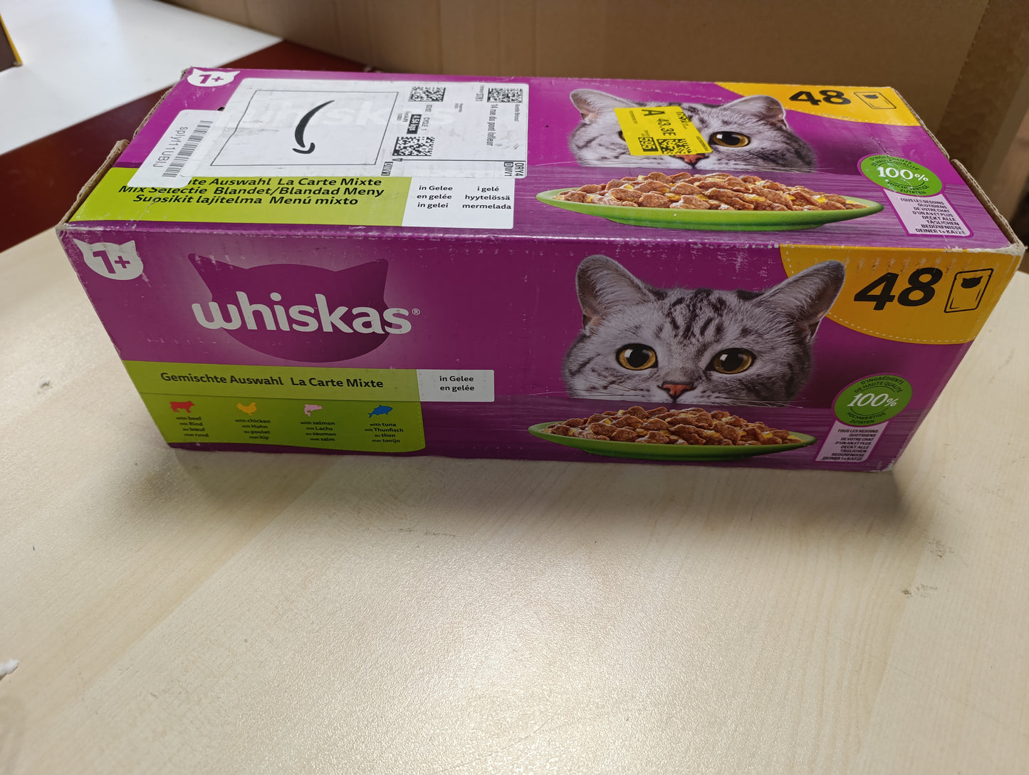 213722 - WHISKAS 48 Qese Freskie - Përzgjedhje e Përzier (4 lloje) - Ushqim për Mace të Rritura në Pelte