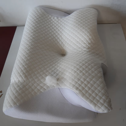 221660 - HOMCA Jastëk Qafësor 2 në 1 Ergonomik me Shkumë Memorie për Gjumë, Mbështetje Qafësore me Mbulesë të Lëvizshme dhe të Larëshme, 60x40x12/14cm