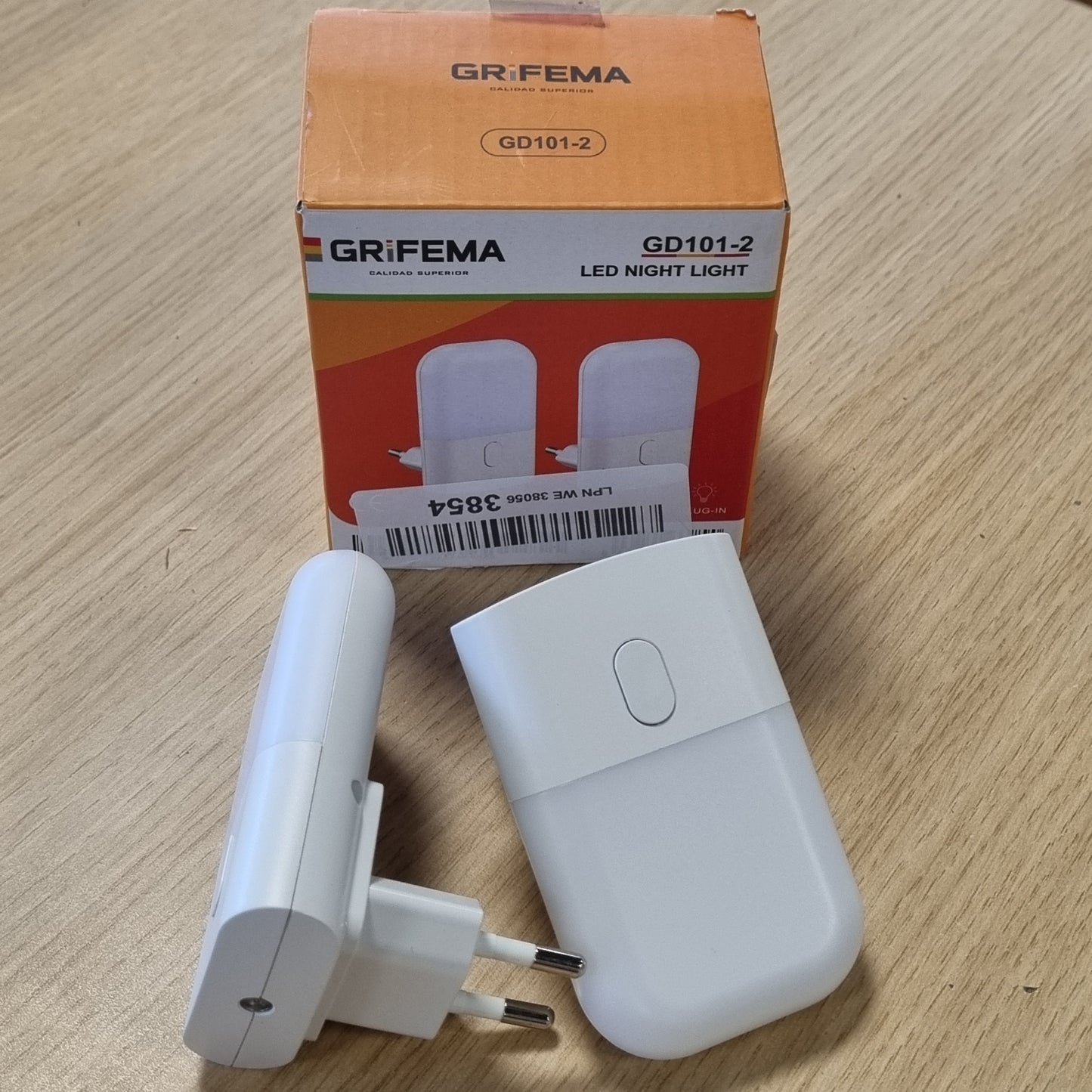 257738 - GRIFEMA GD101-2 [2 copë] Dritë nate për fëmijë, 3 nivele ndriçimi të rregullueshme, Dritë nate me sensor drite për dhomën e fëmijëve, banjo, korridor, kuzhinë, shkallë, 2700K e bardhë e ngrohtë