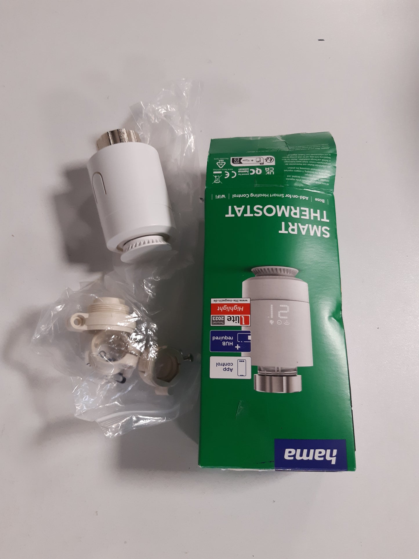 163412 - HAMA Termostat Smart për Radiator, Zgjerim i Kontrollit të Ngrohjes Wi-Fi, për të Gjitha Valvulat, i Programueshëm