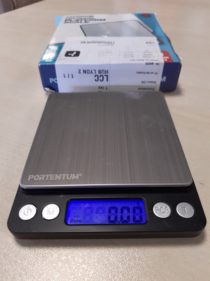 257805 - PORTENTUM Peshore Elektronike Kuzhine - Precizion të Lartë 500g/0.01g - Ekran LCD me Ndriçim - Çelik Inoks