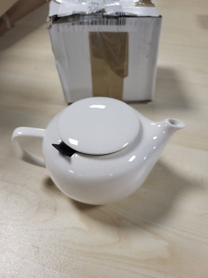 213123 - VILLEROY & BOCH Çajnik Afina me kapak dhe filtër, çajnik prej porcelani premium, i bardhë