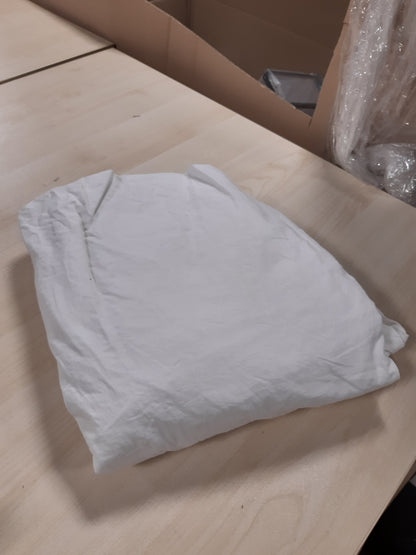 202174 - VISION - Çarçaf i Montuar për Krevat King Size (200x200cm), 100% Pambuk, Me Qoshë Elastike, Endje e Ngushtë 57 Fije, Përshtatet për Dyshekë Deri në 30cm, i Rehatshëm, i Laret në Lavatriçe, i Certifikuar nga Oeko-Tex, i Bardhë