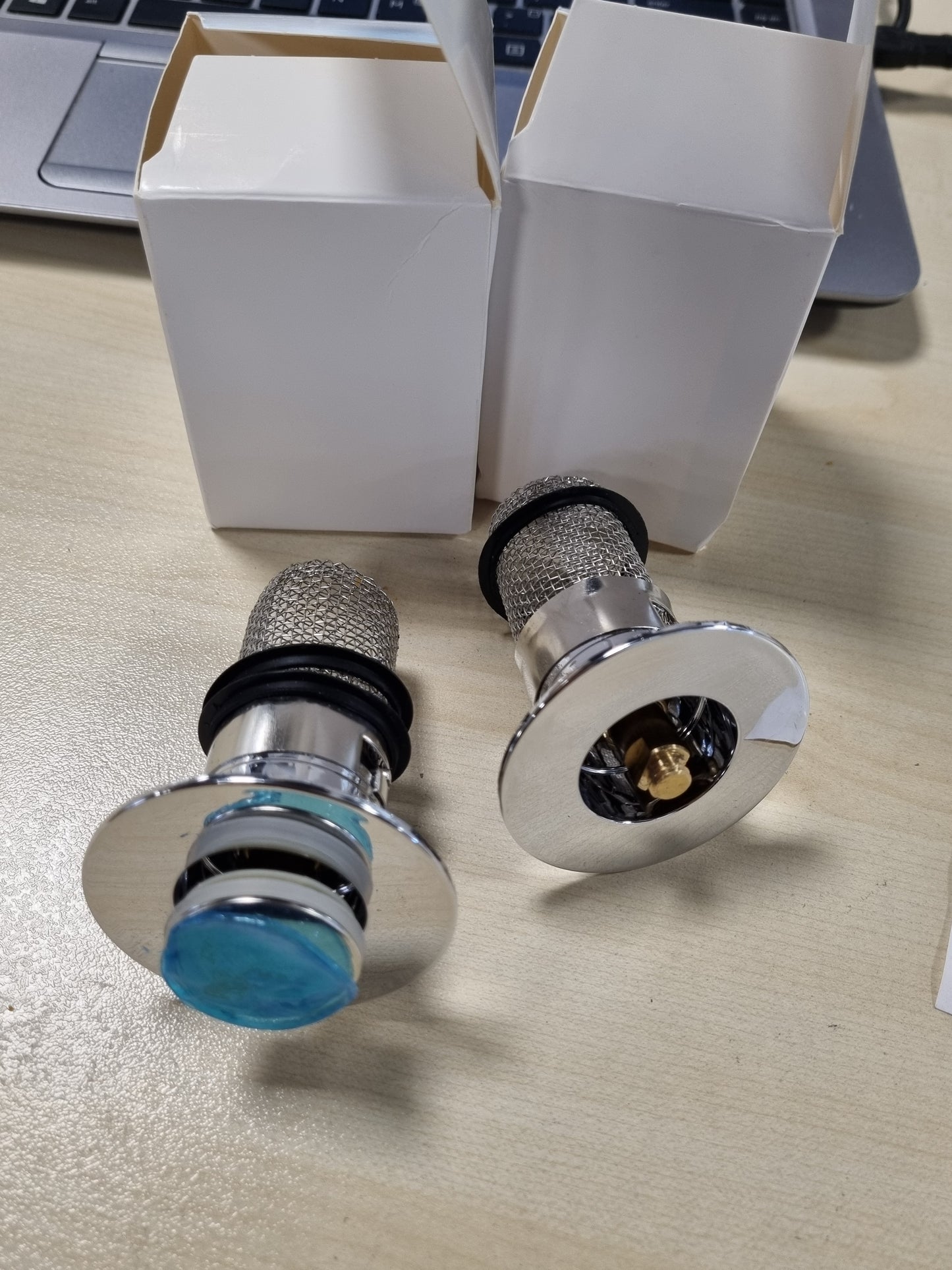 216684 - 2 copë tapa zëvendësuese universale për lavamanin e banjës - Çelik inox - 30 mm-40 mm