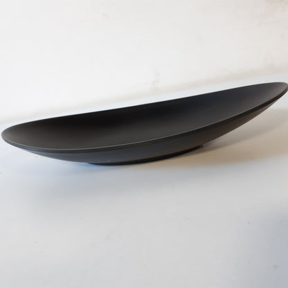 169149 - GYSRXS Tabaka Moderne për Bizhuteri ose Çelësa, prej Melamine të Zezë, Formë Ovale 25x13.5x3cm, Tabaka Dekorative Ideal për Ruajtjen e Monedhave, Ores ose Karameleve