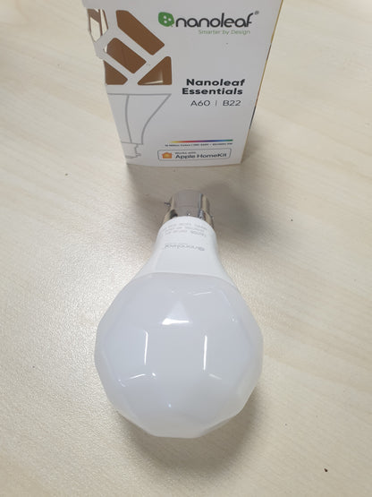 222952 - NANOLEAF ESSENTIALS B22 RGBW, llambë LED inteligjente, 16M ngjyra, Bluetooth, funksionon me Apple Google Home, dekor shtëpie dhe lojëra