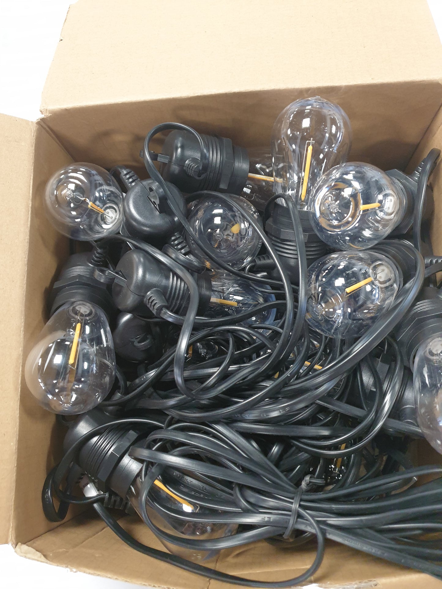 222140 - AVANLO Drita me tela për jashtë, 100FT /30.5M, LED S14, e papërshkueshme nga uji, llamba Edison, të lidhshme për kopsht dhe dasma