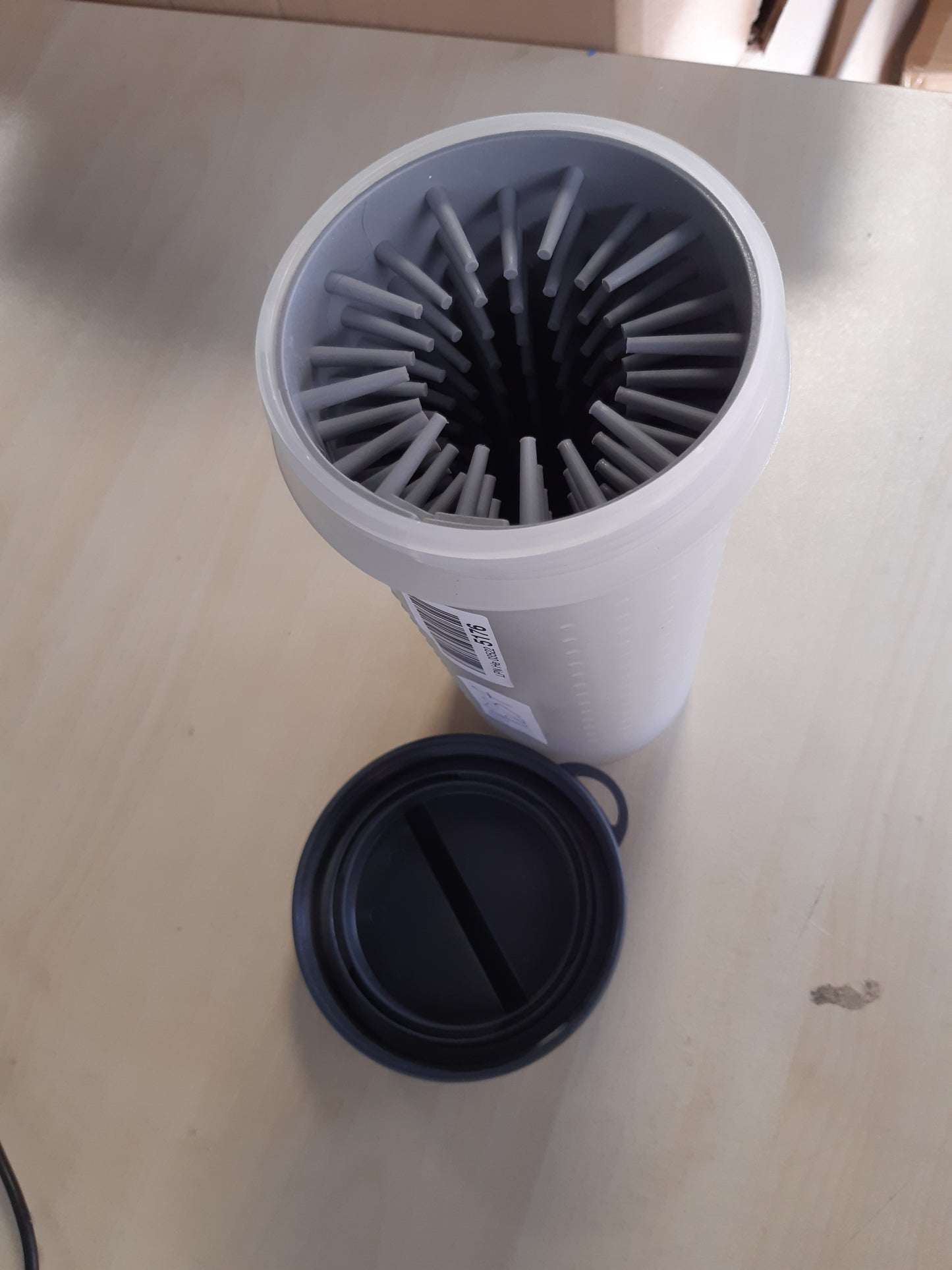 196237 - DEXAS Pastues Portativ për Putra e Qenve, MudBuster, me Kapak, Madhësi L, Gri e Çelët