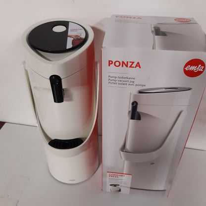 255618 - EMSAGMBH 515707 Ponza ISO Termos Shishe 1.9 l, Çelik Inoks, 17 x 16.5 x 39 cm, i Bardhë