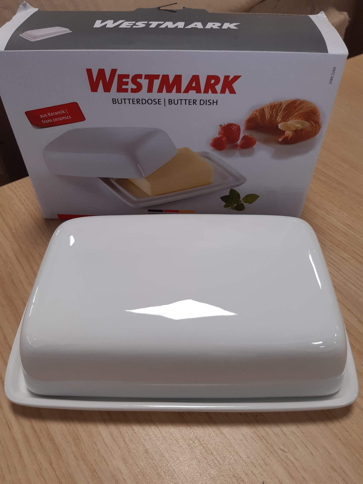 196876 - WESTMARK Enë Qeramike për Gjalpë, Gjatësia 18.5 cm, Ngjyra e Bardhë, Modeli 20892260