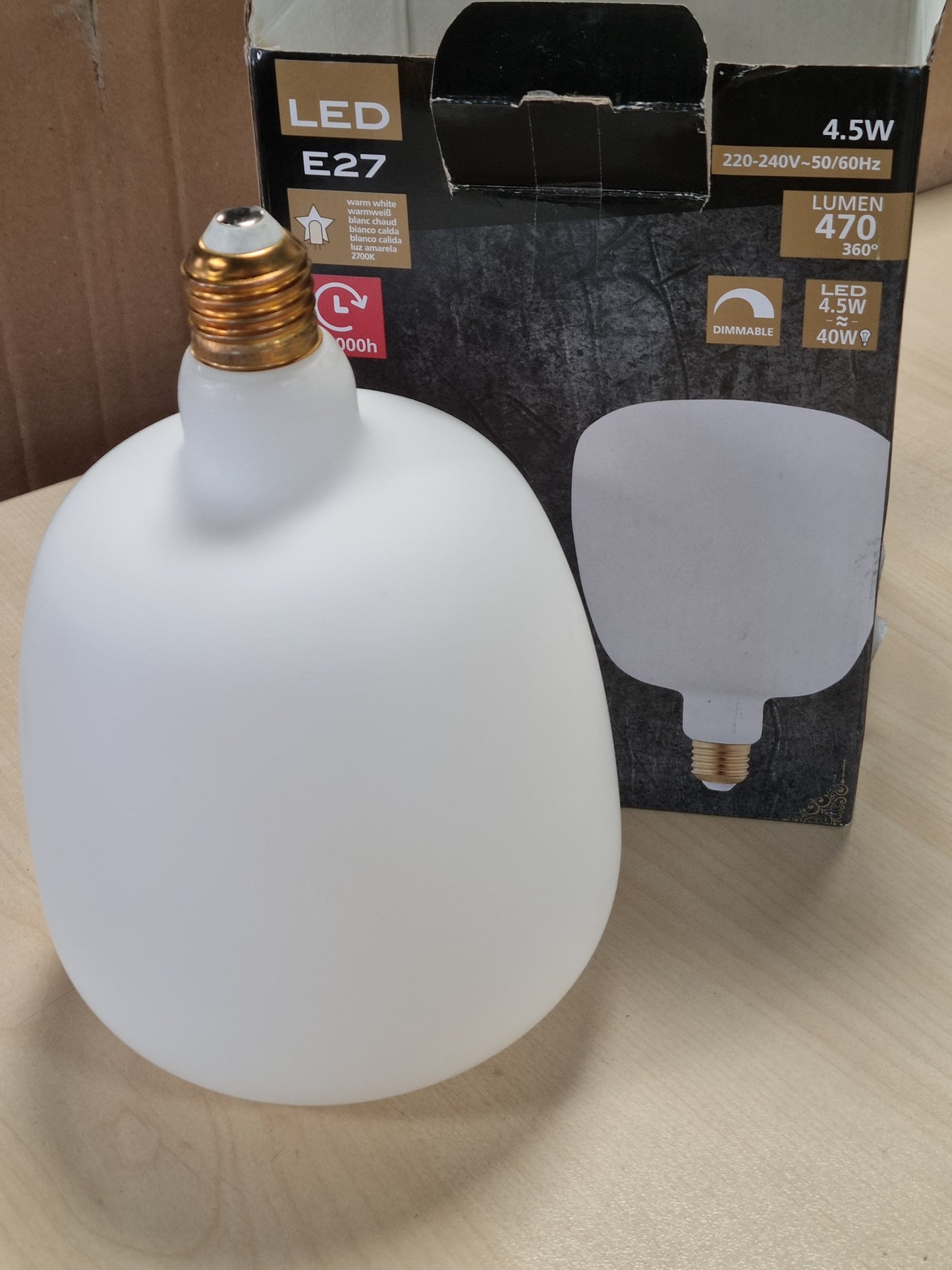 215993 - EGLO Llambë LED E27, me errësim, 4.5 vat, 470 lumen, 2700 K, Ø 14 cm