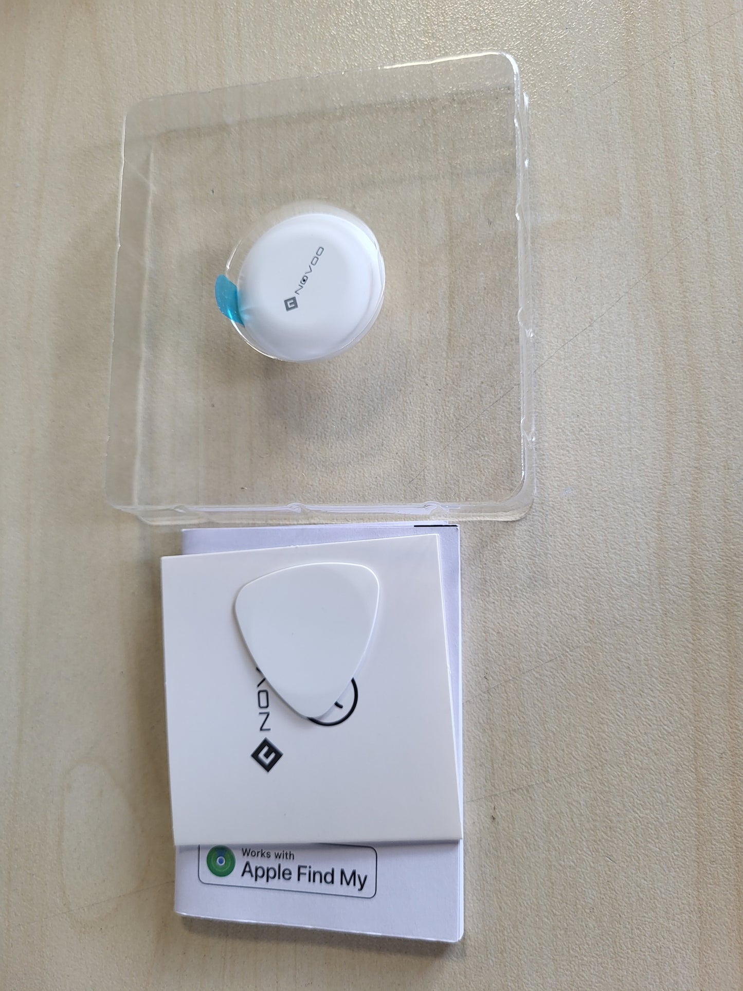 266880 - NOVOO Etiketë Ndjekëse e Portofolit Inteligjent për Apple & Google Find My, Lokator Mini Bluetooth 80dB, Bateri e Zëvendësueshme, 1 copë