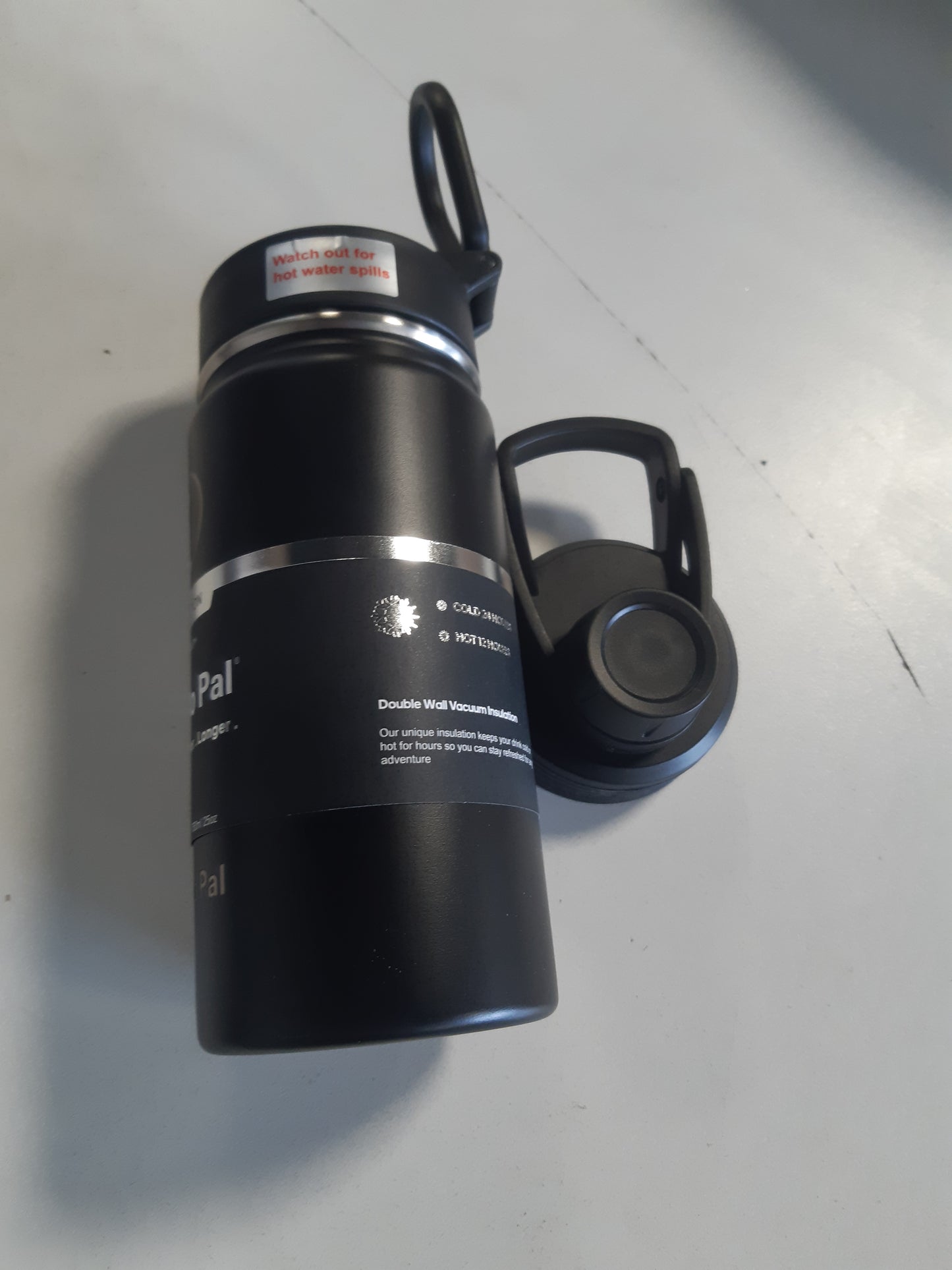 216450 - HYDROPAL Shishe për Pije prej Çeliku Inoks - 750ml/1L/1.2L/1.9L, Pa BPA, e Izoluar me Pipëz dhe 2 Kapakë