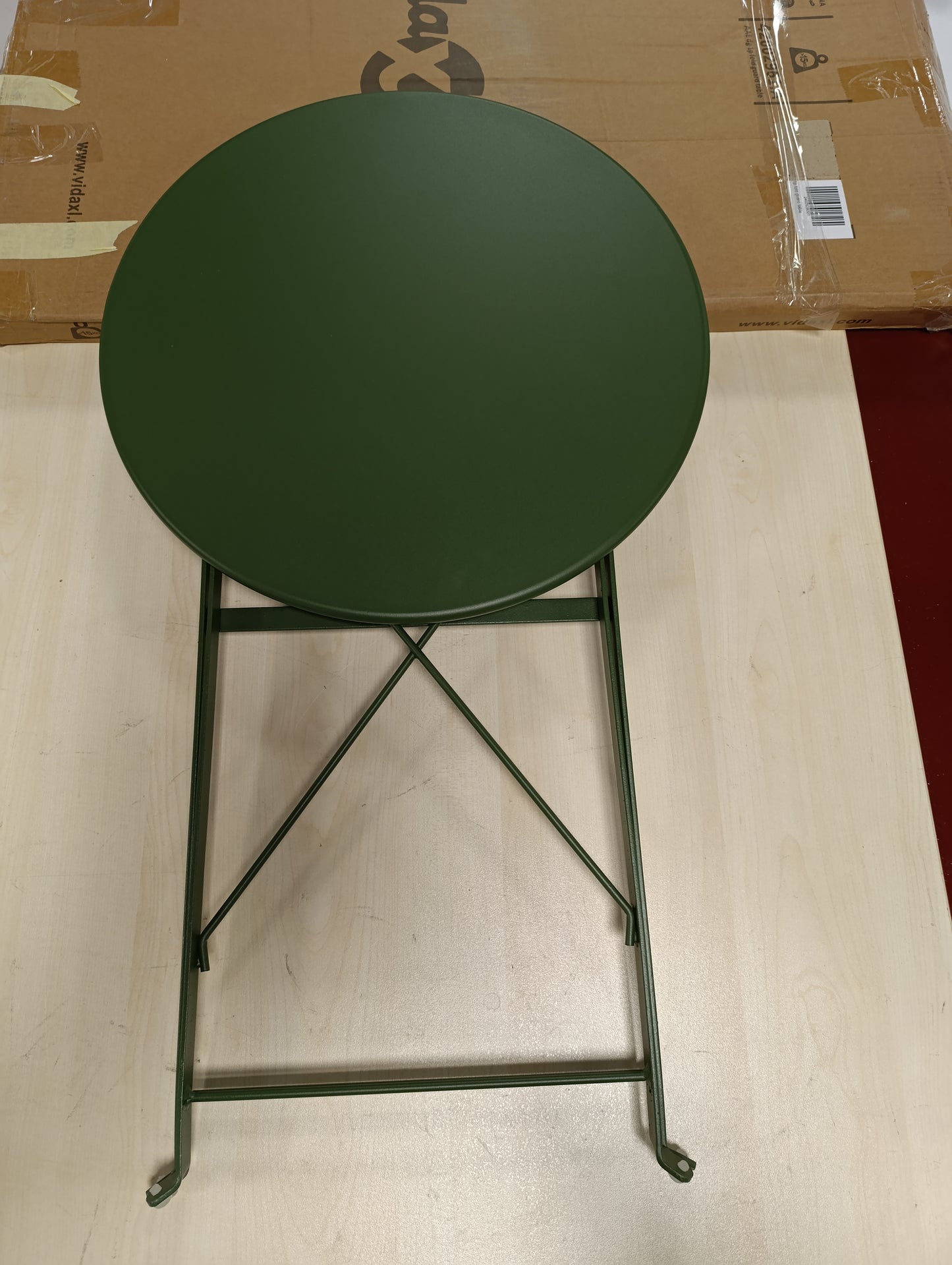244947 - vidaXL Tavolinë Bistro Jeshile e Errët Ø 50 x 71 cm Çelik i veshur me pluhur