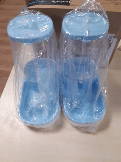 208921 - EDIPETS Dispensues Automatik Ushqimi për Mace dhe Qen, 2 Njësi, Kapaciteti 3.8 L, Tas Ushqimi dhe Uji për Kafshë Shtëpiake, Ngjyra Blu