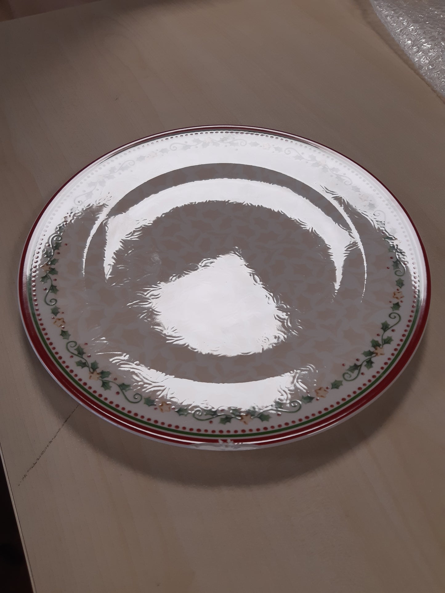 209214 - VILLEROY & BOCH Pjatë Darke Winter Bakery Delight Shooting Star, 27cm, Porcelan Premium, e Bardhë/e Kuqe/Bezhë