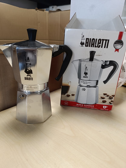 245422 - BIALETTI Moka Express Makinë kafeje prej alumini, 9 gota, Kapacitet 420ml, Argjend