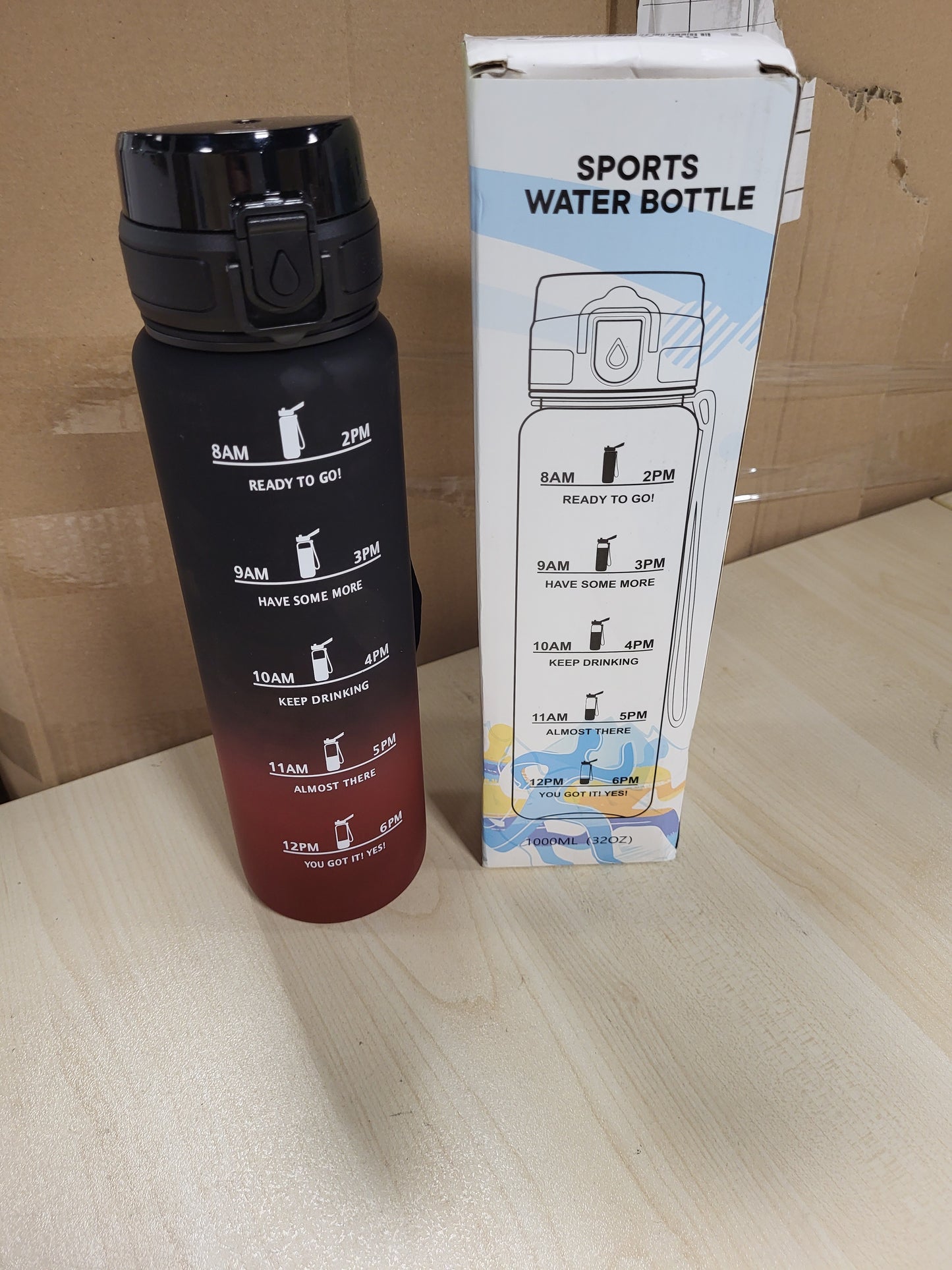 216110 - GRSTA Shishe Uji 1L, Shishe Sportive e Papërshkueshme nga Rrjedhjet, me Kohëmatës