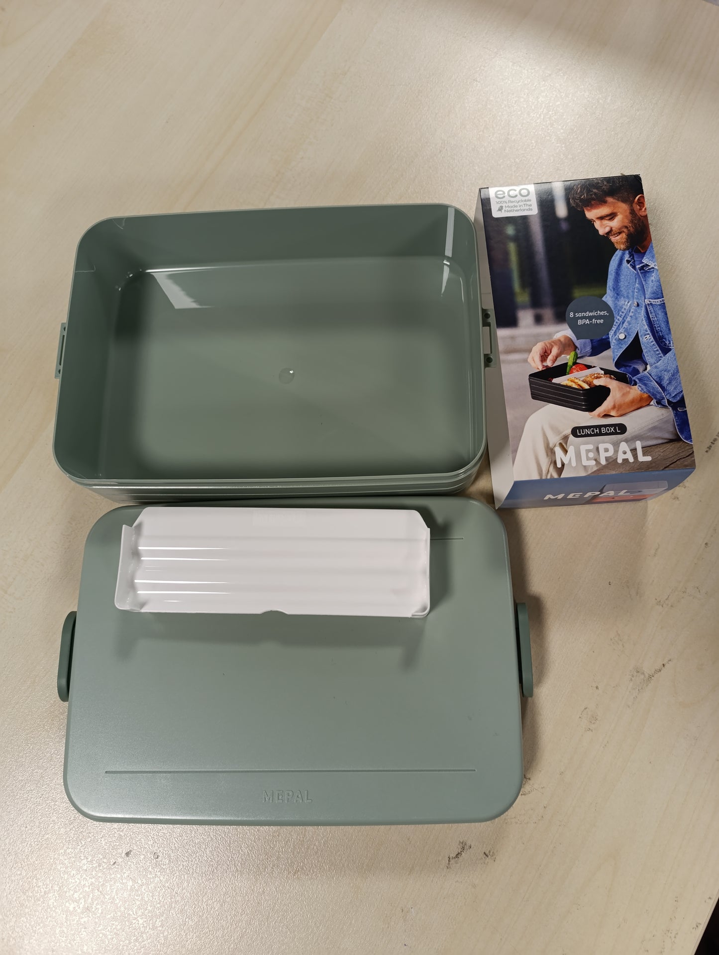 219911 - MEPAL Kuti Dreke Take a Break e Madhe, për 4 sanduiçe ose 8 feta bukë, kapacitet 1500 ml, mund të lahet në lavastovilje, Sherebelë Nordike
