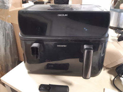 162058 - CECOTEC Fritezë me Ajër të Nxehtë pa Vaj, 10L, Ndarës i Lëvizshëm, Elemente të Dyfishta Ngrohjeje, Kontroll i Temperaturës 40-200°C, 2800W, Cecofry&Grill Duoheat 10000, Skarë dhe Pllakë Skare, Meny 10