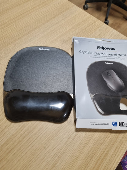 266889 - FELLOWES Mausi me mbështetëse kyçi, xhel kristalesh, i zi
