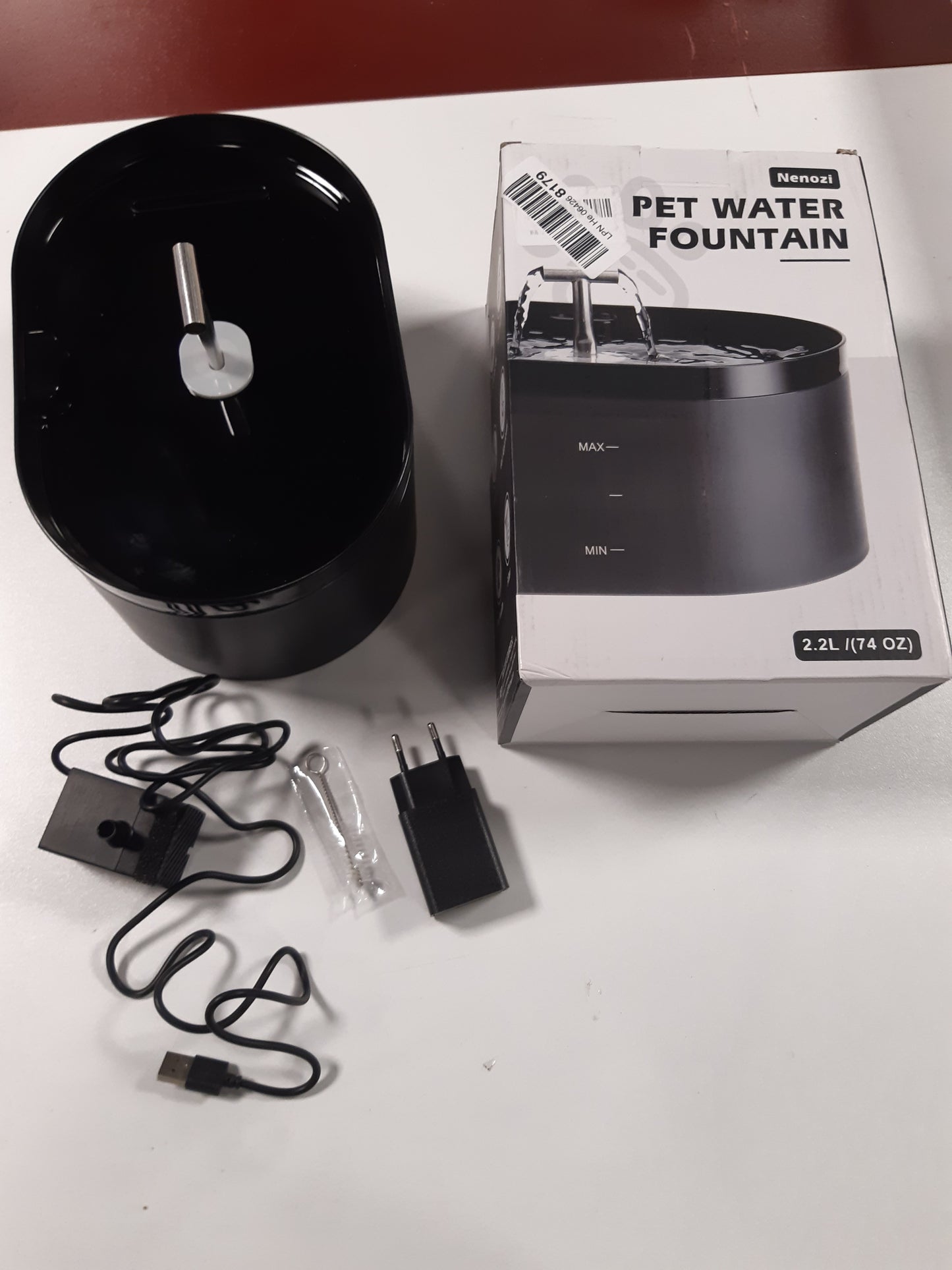 253896 - Shatërvan Automatik Uji për Mace - 2.2L - Dispenser Uji me LED - Super i Qetë, i Përshtatshëm për Qen dhe Kafshë të Shumëfishta