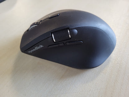 268596 - SPEEDLINK MAUSI I HESHTUR LIBERA - Maus pa tel Bluetooth, 3200 DPI, 2 profile Bluetooth dhe USB 2.4GHz, rrotë lëvizëse, bateri e rikarikueshme, ergonomik, i zi