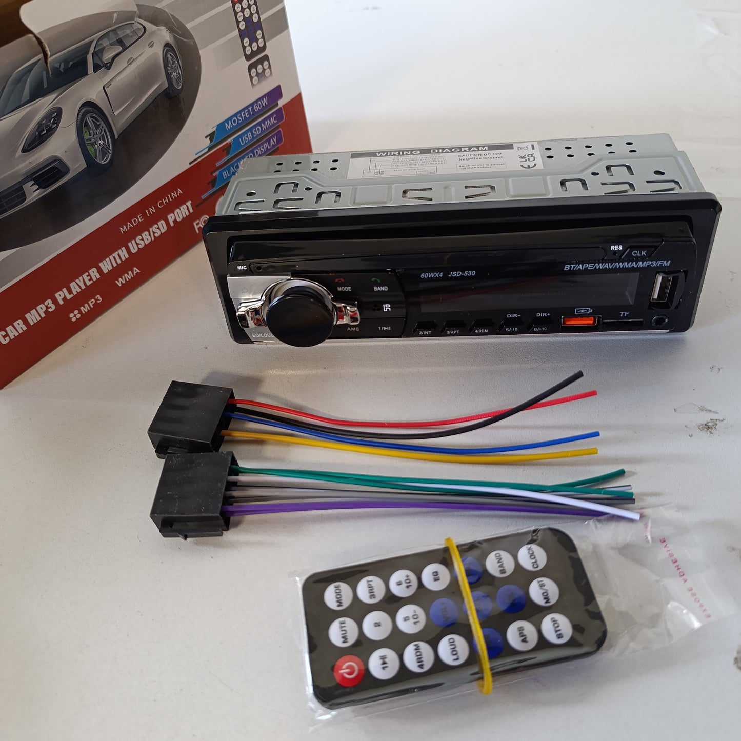 266699 - RADIO Radio makine Bluetooth 5.0, 4 radio makine FM 1 Din me funksion pa duar, zë stereo me orë/telekomandë/ekran të dyfishtë USB/LCD, mbështet 2 porta USB/AUX/SD/TF/EQ/DSP