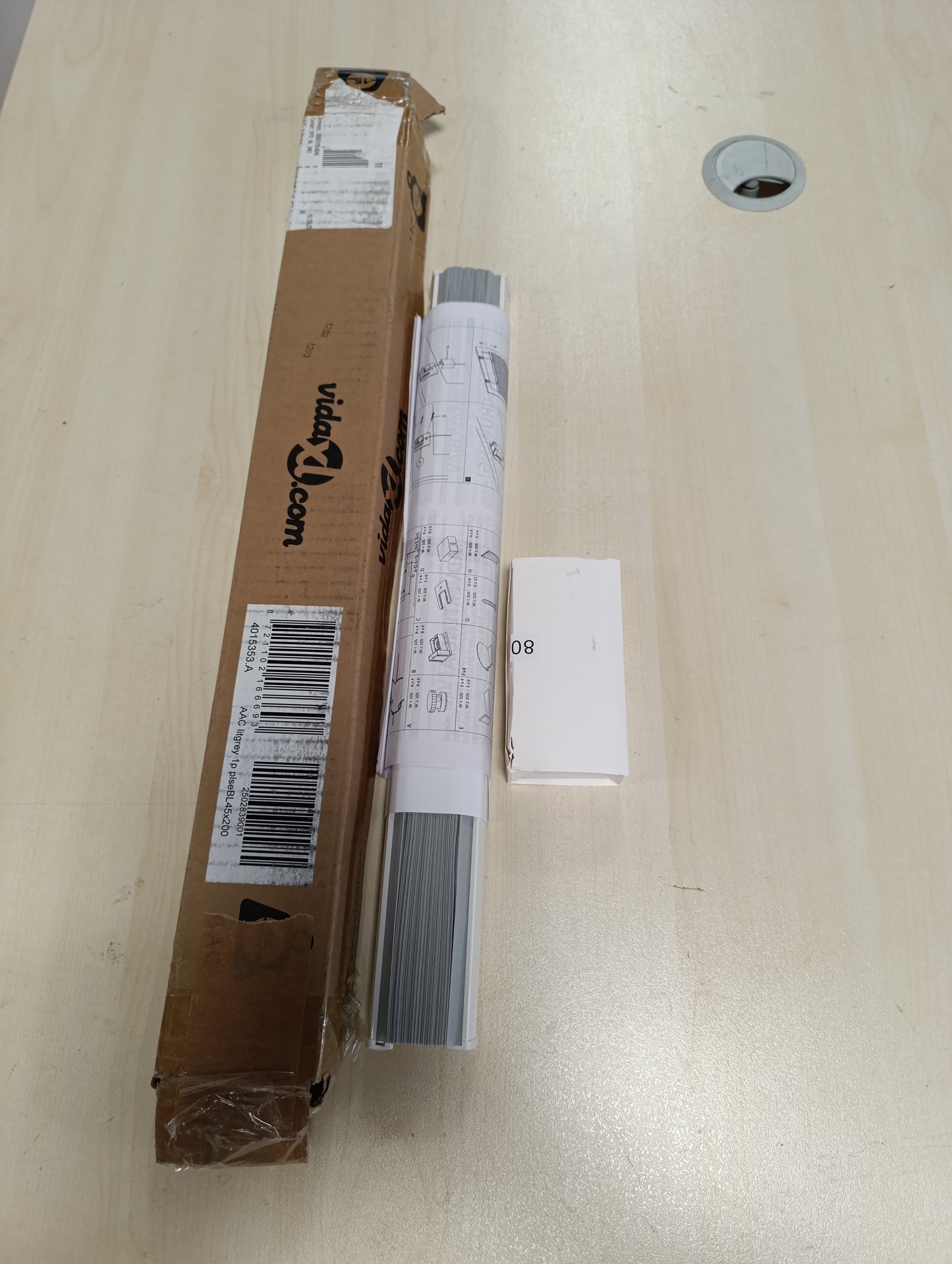 244671 - VIDA XL Perde e Plisuar Gri e Çelët 45x200 cm, Gjerësia e Pëlhurës 44,4 cm, Poliester