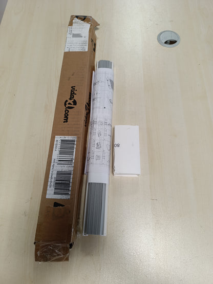 244671 - VIDA XL Perde e Plisuar Gri e Çelët 45x200 cm, Gjerësia e Pëlhurës 44,4 cm, Poliester